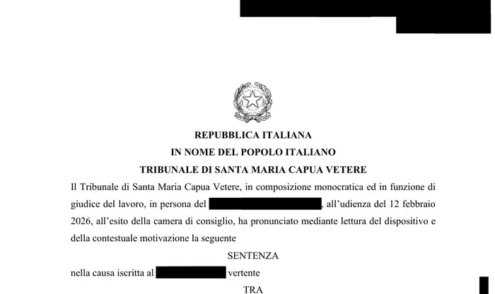Estratto del provvedimento — Tribunale di Santa Maria Capua Vetere