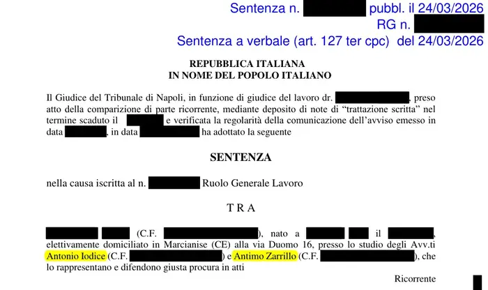 Estratto del provvedimento — Tribunale di Napoli