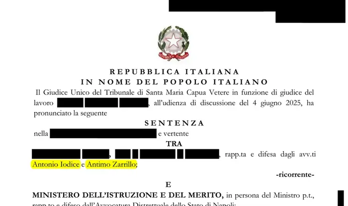 Estratto del provvedimento — Tribunale di Santa Maria Capua Vetere